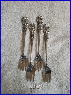 FRANCIS 1ST REED & BARTON Sterling Silver Set 4 Seafood COCKTAIL FORKS 5 5/8