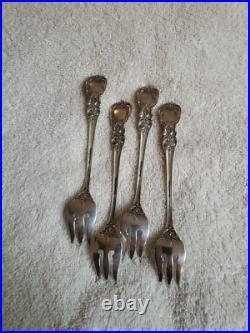 FRANCIS 1ST REED & BARTON Sterling Silver Set 4 Seafood COCKTAIL FORKS 5 5/8