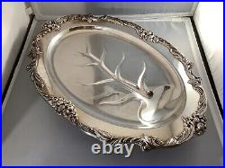 FREE SHIP Reed Barton King Francis Meat Turkey Silverplate Carving Serving Tray