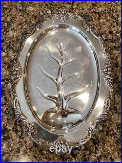 FREE SHIP Reed Barton King Francis Meat Turkey Silverplate Carving Serving Tray