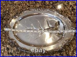 FREE SHIP Reed Barton King Francis Meat Turkey Silverplate Carving Serving Tray