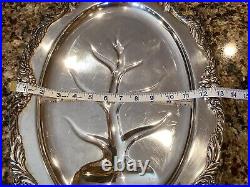 FREE SHIP Reed Barton King Francis Meat Turkey Silverplate Carving Serving Tray