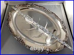 FREE SHIP Reed Barton King Francis Meat Turkey Silverplate Carving Serving Tray