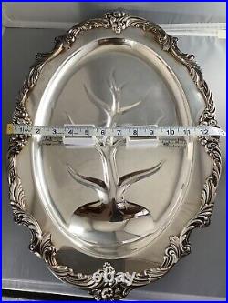 FREE SHIP Reed Barton King Francis Meat Turkey Silverplate Carving Serving Tray