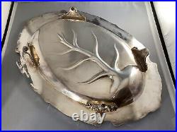 FREE SHIP Reed Barton King Francis Meat Turkey Silverplate Carving Serving Tray