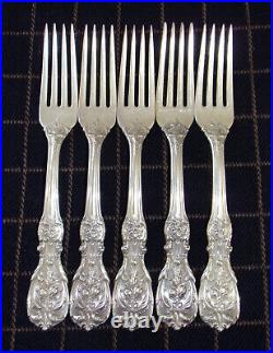 Five (5) Reed & Barton Francis I Sterling Dinner Forks 7 1/8 No Mono