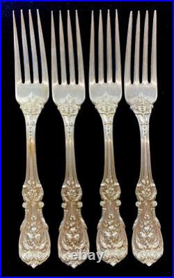 Four (4) Antique Francis I Sterling Silver Dinner Forks 7 7/8 Old Mark No Mono