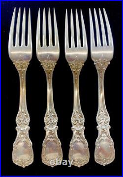 Four (4) Antique Francis I Sterling Silver Dinner Forks 7 7/8 Old Mark No Mono