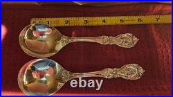 Francis 1 2-Cream Soup Spoons Solid Sterling Reed Barton Sterling