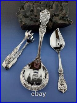 Francis 1 Reed & Barton Sterling Silver 3 Pc. Set 144 grams Gravy, Tongs, Jelly