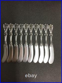 Francis 1st Reed & Barton Sterling Silver Solid Butter Knives (10)