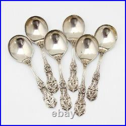 Francis I 6 Cream Soup Spoons Set Reed Barton Sterling Silver No Mono