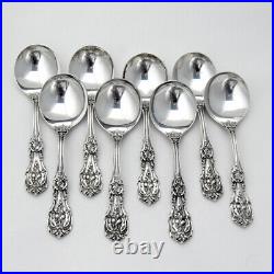 Francis I 8 Cream Soup Spoons Set Reed Barton Sterling Silver 1950