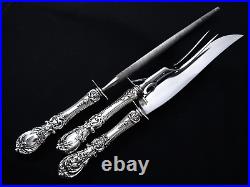 Francis I Reed & Barton Lg Roast Carving Set Fork Knife & Rod Unused