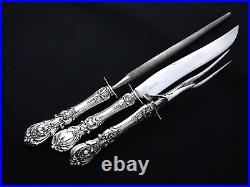 Francis I Reed & Barton Lg Roast Carving Set Fork Knife & Rod Unused