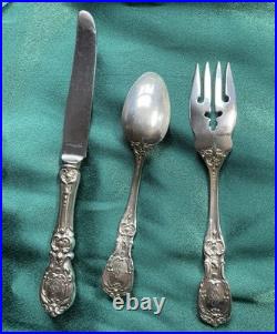 Francis I Reed & Barton Sterling Flatware Spoon Salad Fork Knife Old Mark