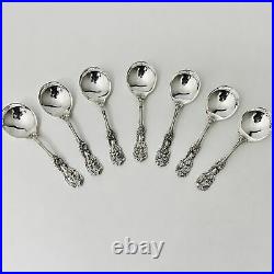 Francis I Reed & Barton Sterling Silver Flatware Cream Soup Spoons (7)