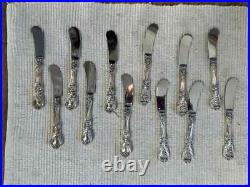 Francis I Reed & Barton Sterling Silver dessert butter knives old mark set of 12