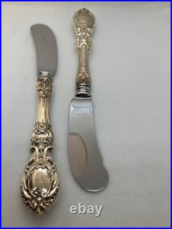 Francis I Reed & Barton Sterling Silver dessert butter knives old mark set of 12