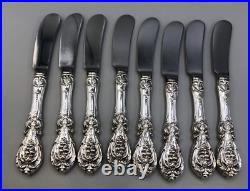 Francis I- Reed & Barton Sterling Silver set of 8 paddle Butter Spreaders 6 1/8