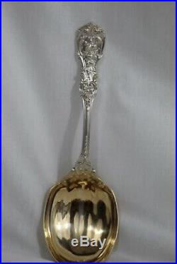 Francis I Sterling Old Mark Patent Date Solid Salad Serving Spoon Gold Wash