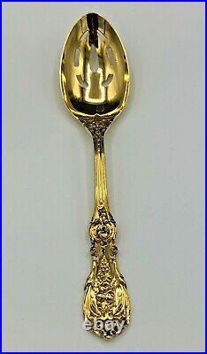 Francis I by Reed & Barton Pierced Serving Spoon, Sterling with Gold Plate