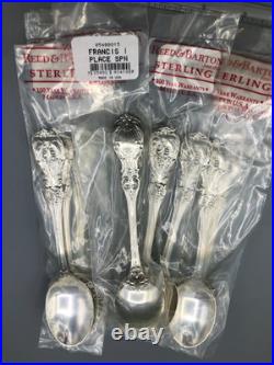 Francis I by Reed & Barton Sterling Silver set of 8 Place Soup Spoons, NEW