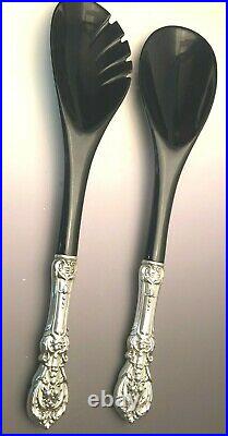 Francis I by Reed & Barton sterling 2 piece Salad Set with Black Bowls gently used