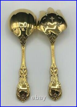 Francis I by Reed & Barton sterling 2 piece all Silver Salad Set, Gold Plated
