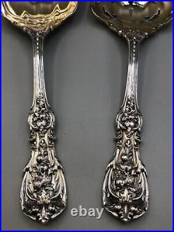 Francis I by Reed & Barton sterling 2 piece all Silver Salad Set, gold accent