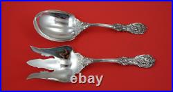 Francis I by Reed and Barton Old Sterling Salad Serving Set not pierced 9 1/2