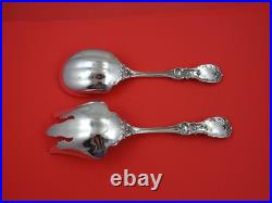 Francis I by Reed and Barton Old Sterling Salad Serving Set not pierced 9 1/2