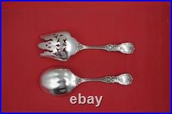 Francis I old by Reed and Barton Sterling Salad Serving Set hand pierced 9 1/2
