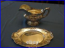 Francis I sterling silver Reed & Barton Gravy Boat withtray, mint, original owner