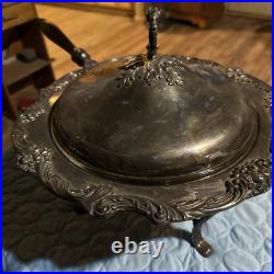 HTF Vintage Reed and Barton King Francis Silver Plate Chafing Dish, Silverplate