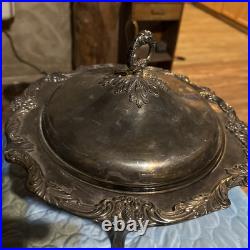 HTF Vintage Reed and Barton King Francis Silver Plate Chafing Dish, Silverplate