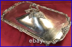 KING FRANCIS Silverplated 3-PC FOOTED COVERED CASSEROLE Reed & Barton with Pyrex