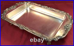 KING FRANCIS Silverplated 3-PC FOOTED COVERED CASSEROLE Reed & Barton with Pyrex
