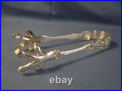 Large Ice Serving Tongs with Claw Tips Francis I (Sterling, Reed & Barton)