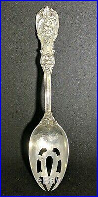 Large Serving Spoon Slotted, Francis I Old Mark Sterling, Reed & Barton 8-3/8