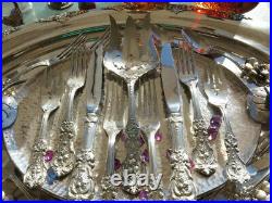Large Sterling Silver Reed Barton Francis 1 Flatware Set Heavy Rare Old Servers