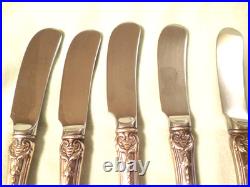 Lot 8 Reed and Barton 6 1/4 Butter Spreader Knives Francis I Sterling Silver