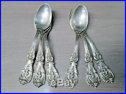 Lot of 6 Reed & Barton Francis I Sterling Silver Round Teaspoons