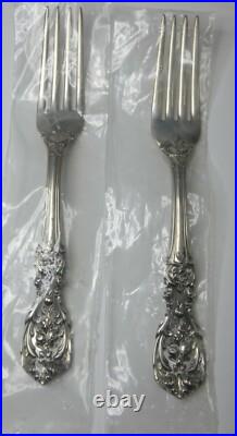 N. O. S. Still Sealed Reed & Barton Sterling Silver Francis 1st Pair 7 1/4 Forks