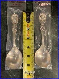 New Sealed! Reed & Barton Francis I Sterling Silver Cream Soup Spoon 6 Lot of 2