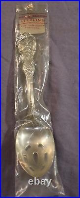 New Sealed Reed & Barton Francis I Sterling Silver Pierced Serving Spoon 8 1/4