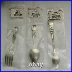 Nos Reed & Barton Francis 1 3 Pc Set Sterling Baby Fork & Spoon & Infant Spoon