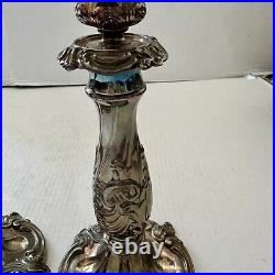 PAIR Reed Barton Silverplate Candlesticks King Francis CANADA Hollowware 10.75