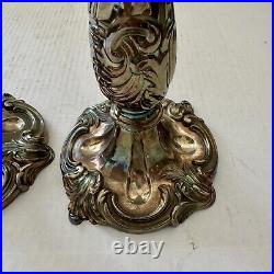 PAIR Reed Barton Silverplate Candlesticks King Francis CANADA Hollowware 10.75