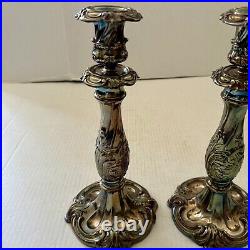 PAIR Reed Barton Silverplate Candlesticks King Francis CANADA Hollowware 10.75